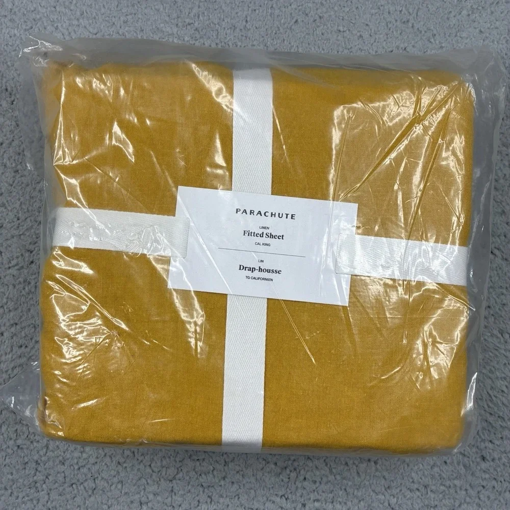 Parachute Linen Fitted Sheet California King Marigold 100% Linen New